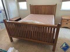 Queen BedFrame with Mattress & Sheets