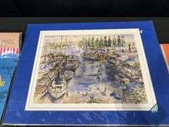 Pirate Ship Cupcake Stand and Vintage Seattle Watercolor Paintings