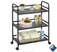 Small 3-Tier Metal Mesh Shelving Unit