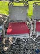 Outdoor Metal Swivel Chairs with Cushions