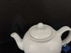 Porcelain Teapot, Cream Pitcher and Covered Butter Dish