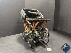 Vintage Western Tins and Wooden Stroller