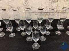 “Silver” Rimmed Wine Glasses