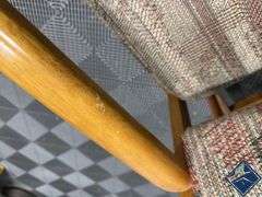 Mid Century Upholstered Chairs on Wheels
