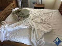 Queen BedFrame with Mattress & Sheets