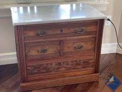 Stone-Topped End Table