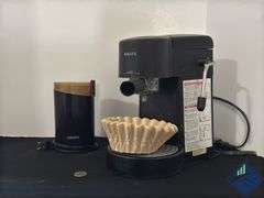 Krups Espresso Maker, Handheld Electric Coffee Grinder and Coffee Filters