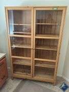 Wooden Bookshelf with Glass Panel Door