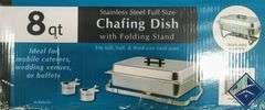 Winco 8qt Stainless Steel Full Size Chafing Dish w/ Folding Stand