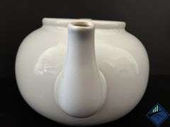 Porcelain Teapot, Cream Pitcher and Covered Butter Dish