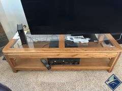 Wood & Glass TV Stand *contents not included*