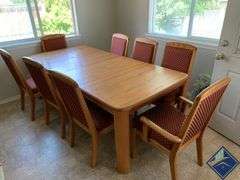 Wambold Wooden Dining Table with Extenders and Chairs *seats 8*