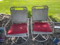Outdoor Metal Swivel Chairs with Cushions