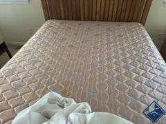 Queen BedFrame with Mattress & Sheets