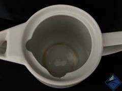 Porcelain Teapot, Cream Pitcher and Covered Butter Dish