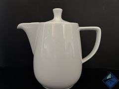 Porcelain Teapot, Cream Pitcher and Covered Butter Dish