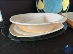 Fire King Casserole Dish, Serving Platters and Bowls, Cutting Board, etc.