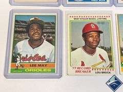 Lou Brock, Bert Campeneris, Lee May, Tony Pena, Don Sutton & Gary Allenson Baseball Cards
