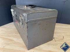 Vintage Craftsman Portable Metal Tool Box, Hole Saw Bits, etc.