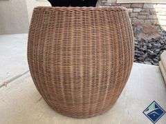 Pottery Barn Side Table with Decorative Rocks