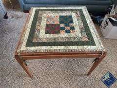 Lane Wooden Coffee Table with Quilted Cover