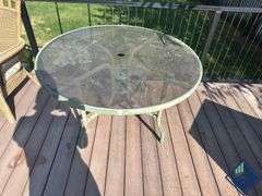 Outdoor Glass Topped Patio Table