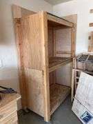Wood Garage Shelving Unit on Wheels