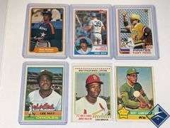 Lou Brock, Bert Campeneris, Lee May, Tony Pena, Don Sutton & Gary Allenson Baseball Cards