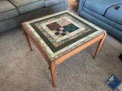 Lane Wooden Coffee Table with Quilted Cover