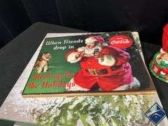 Vintage Coca Cola Christmas Sign & Misc. Christmas Decor