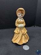 Ceramic Dog Figurine, Victorian Lady, and Sailor Boy Planter