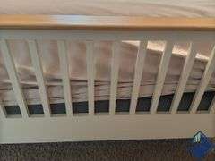 Cottage Style Queen Bedframe, Mattress, Boxspring & Bedding