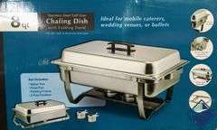 Winco 8qt Stainless Steel Full Size Chafing Dish w/ Folding Stand