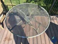 Outdoor Glass Topped Patio Table