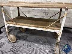 Rustic Gardening Workbench on Wheels
