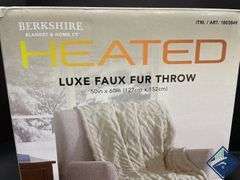 Berkshire Heated Luxe Faux Fur Throw Blanket  *cable not included* - Mixed Condition