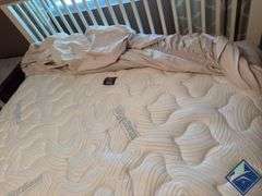Cottage Style Queen Bedframe, Mattress, Boxspring & Bedding