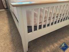 Cottage Style Queen Bedframe, Mattress, Boxspring & Bedding