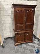 Wooden Entertainment Stand with Shelves
