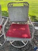 Outdoor Metal Swivel Chairs with Cushions