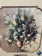 Large Golden Framed Floral Print with The Prayer of Jabez
