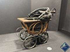 Vintage Western Tins and Wooden Stroller