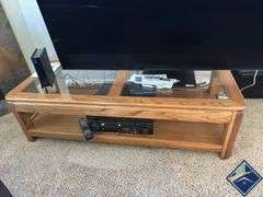 Wood & Glass TV Stand *contents not included*