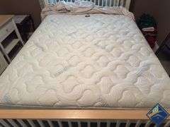 Cottage Style Queen Bedframe, Mattress, Boxspring & Bedding