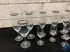 “Silver” Rimmed Wine Glasses