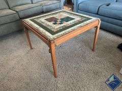 Lane Wooden Coffee Table with Quilted Cover