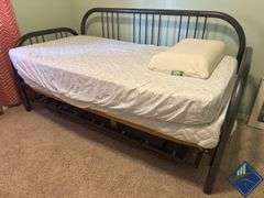 Metal Framed Trundle Twin Bed