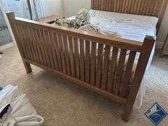 Queen BedFrame with Mattress & Sheets