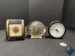 Vintage Westclox Baby Ben Alarm Clock, Spartus Analog Quartz Alarm Clock, etc.