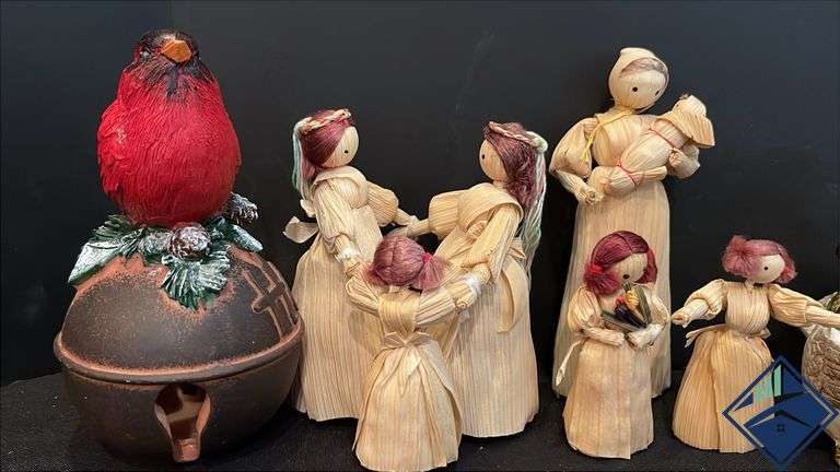 Corn Husk Dolls, Ceramic Festive Birds & Dolls